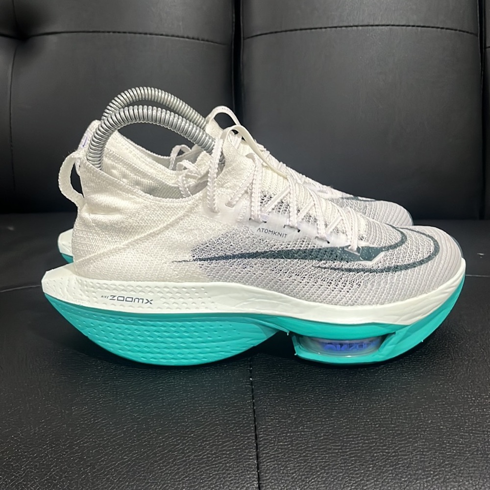 Nike White and Teal Women's Sneakers